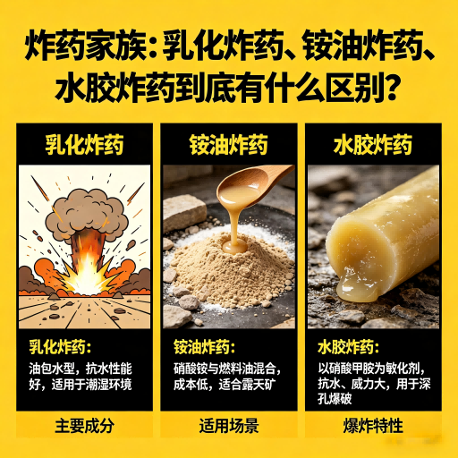 盘县炸药家族：乳化炸药、铵油炸药、水胶炸药到底有什么区别？